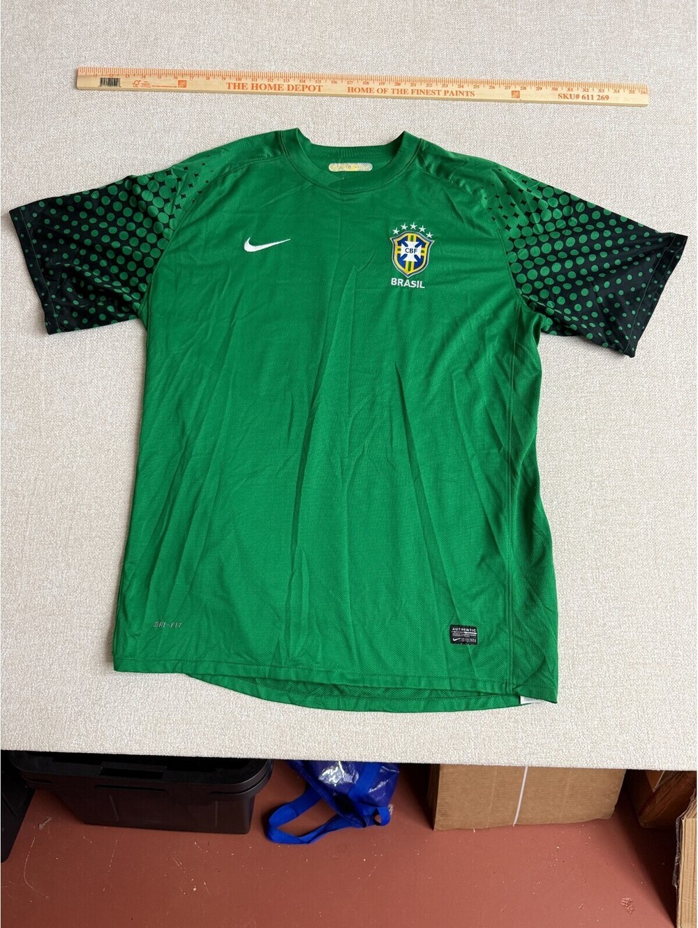 Nike Brazil CBF Green Black Polka Dot Soccer Training Jersey Shirt Mens XXL